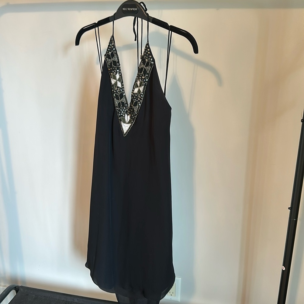 Haute Hippie beaded halter dress (size s)